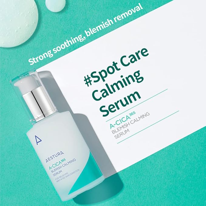AESTURA A-CICA365 Blemish Calming Face Serum, Niacinamide Serum for Dry and Sensitive Skin, Redness Relief for Acne, Minimize Blemishes, 1.35 Fl Oz (40ml)