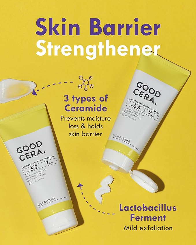 HOLIKA HOLIKA Good Cera Super Ceramide Family Oil Cream 6.76fl oz | Ceramide Moisturizer Face Cream for Women & Men | Body & Face Moisturizer for Dry Skin | Body & Face Lotion