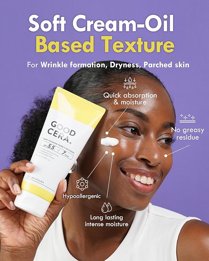 HOLIKA HOLIKA Good Cera Super Ceramide Family Oil Cream 6.76fl oz | Ceramide Moisturizer Face Cream for Women & Men | Body & Face Moisturizer for Dry Skin | Body & Face Lotion