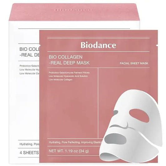 BIODANCE Bio-Collagen Real Deep Mask, Hydrating Overnight Hydrogel Mask, Pore Minimizing, Elasticity Improvement, 34g x16ea - Nouriviva