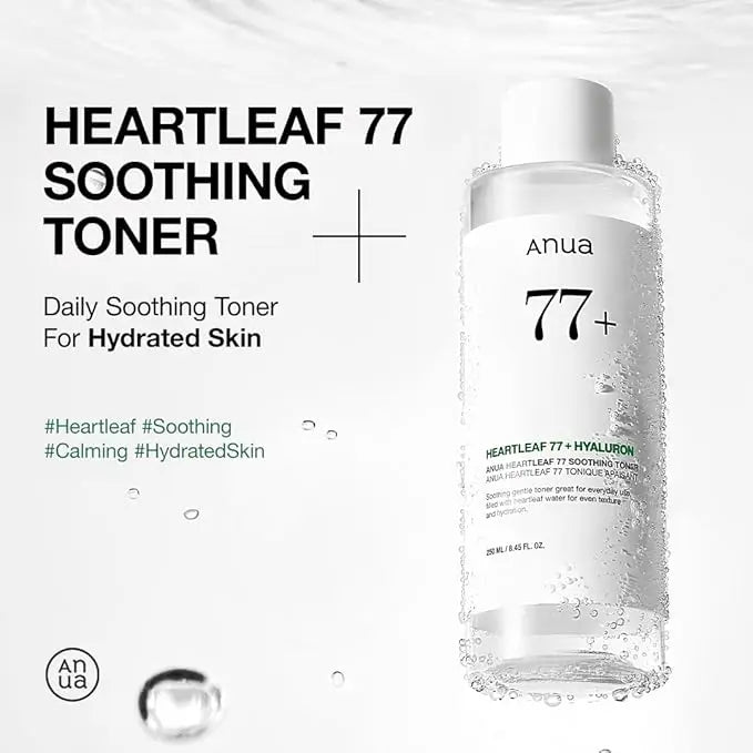 Anua Heartleaf 77 Soothing Toner I pH 5.5 Trouble Care, Calming Skin, Refreshing, Hydrating, Purifying, Cruelty Free, Vegan,(250ml / 8.45 fl.oz.) - Nouriviva