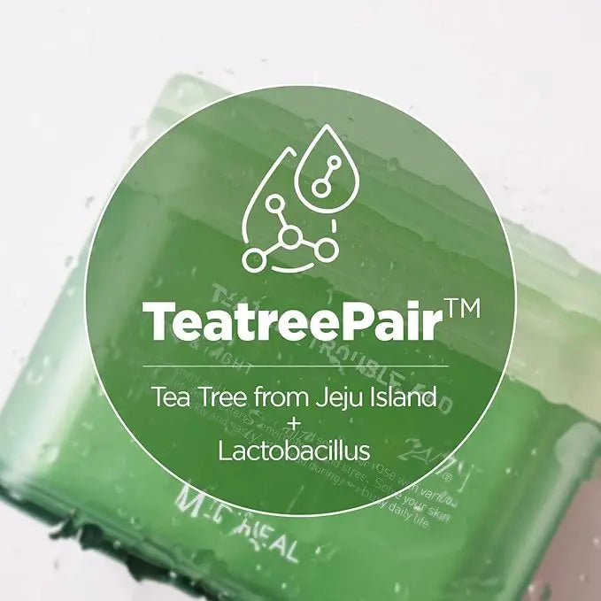 MEDIHEAL Teatree Trouble Facial Toner Pads with Tea Tree & Lactobacillus - Soothing Cotton Pads for Sensitive & Acne Prone Skin - Vegan Face Gauze, 100 Pads - Nouriviva