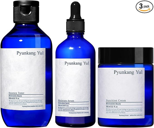 [PKY] Pyunkang Yul Basic Line Skincare Gift Set, Holiday Essentials for Moisturizing & Nourishing, Toner, Serum & Face Cream, Ideal for Gifting (3-Item Set)