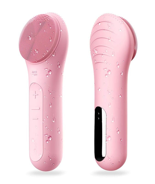 NågraCoola CLIE Facial Cleansing Brush, Waterproof and Rechargeable Electric Face Scrubber for Men & Women, Exfoliating, Massaging, and Cleansing - Pink - Nouriviva