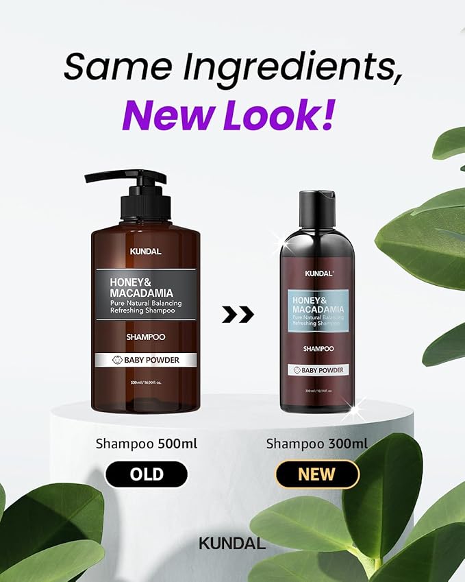 KUNDAL Honey&Macadamia Hydro-Intensive Moisture Premium Nature Hair Shampoo [Blackberry Bay] Sulfate Free, Macadamia Oil for Damaged Hiar care, Deep Clean & Hydration 1,000ml (300ml x2ea)
