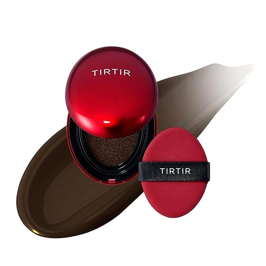 [*Mini Size*] TIRTIR Mask Fit Red Cushion Foundation | Full coverage, Weighless, Skin fit, Satin Glow Finish, Korean cushion foundation (#55N Espresso, 0.15 Fl Oz)