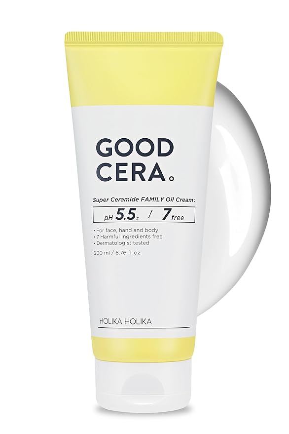HOLIKA HOLIKA Good Cera Super Ceramide Family Oil Cream 6.76fl oz | Ceramide Moisturizer Face Cream for Women & Men | Body & Face Moisturizer for Dry Skin | Body & Face Lotion