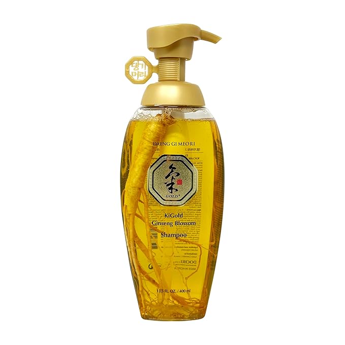 Daeng Gi Meo Ri- Ki Gold Ginseng Blossom Shampoo 13.5 FL OZ/ 400ml, Real Ginseng Inside, Herbal Shampoo, Hair Growth, Preventing Hair Loss