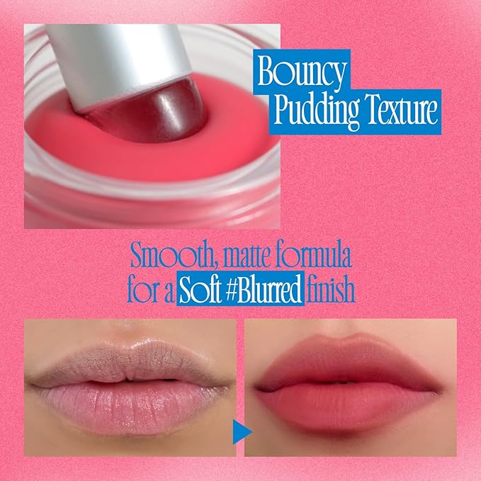 Lip&Cheek Blurry Pudding Pot | Ambitious | Makeup Blush, Buildable Lightweight, Multi-Use Soft Matte Finish | 5g