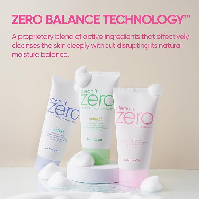 BANILA CO NEW Clean It Zero Foam Cleanser 150ml, all skin types, creamy foam cleanser with natural herbs