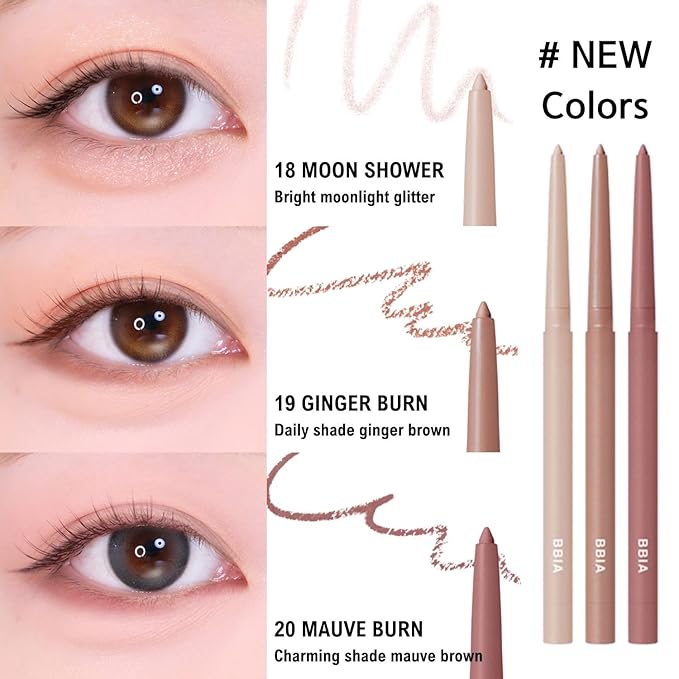 BBIA Last Auto Gel Eyeliner 17 Color – Multi-Use Longwear & Waterproof Mechanical Eye Liner Easy Drawing with Smooth Texture Smudge-Resistant Shadow & Glitter Vegan Korea Eye Makeup (15 SALMON BEIGE)